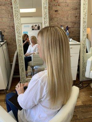 8" regrowth to a nice blended blond