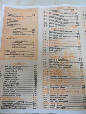 Menu - apps, soup, beef, chkn