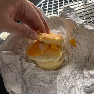 My SAUSAGE... egg and cheese biscuit.