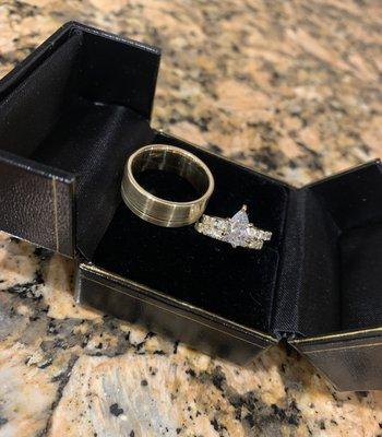 The rings Eddie made for my fiancé and I