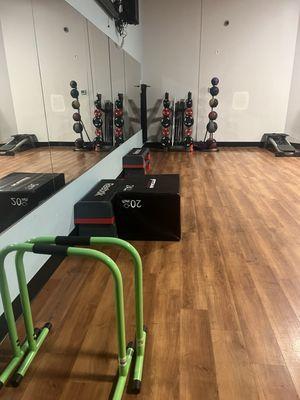 Extra area to use weights