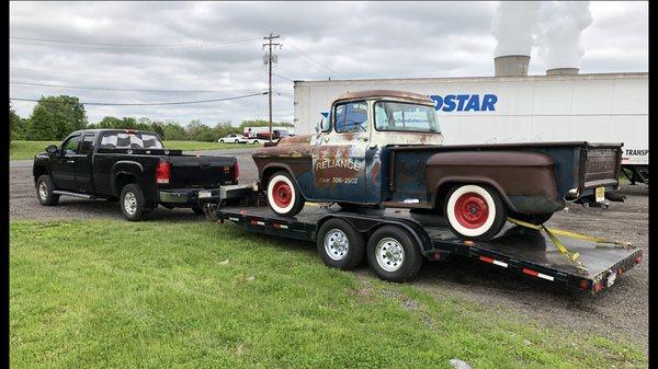 55 Chevy truck off to interior shop for Anderheart speed