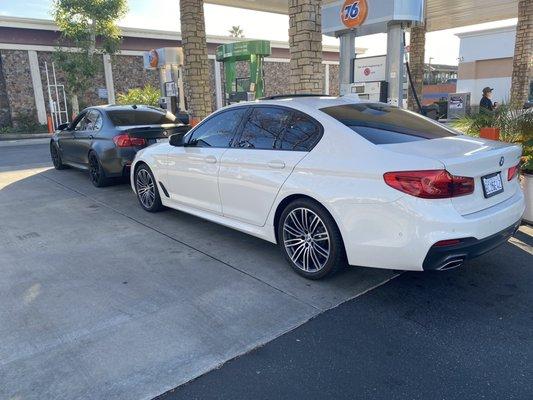 My new 540i M sport next to my other car m3