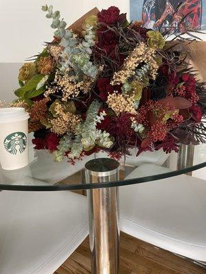 Thanksgiving bouquet I helped create for my aunt.