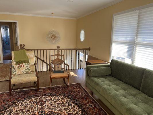 Living room and stairs plus windows