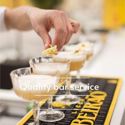 It's your party and you deserve to relax. Bacan's professional bartenders will handle the details from prep to clean up.