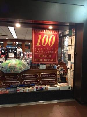 In a corner of the Port Authority bus terminal's second floor, you'll find this little gem of a cobbler and shoeshine stand!