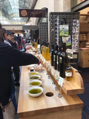 Tasting olive oils is encouraged!