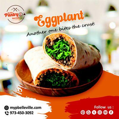 Another one bites the crust.
 Order Now to get discount:- https://mypbelleville.com/menu
 .
 .
 #eggplant #egg #plant