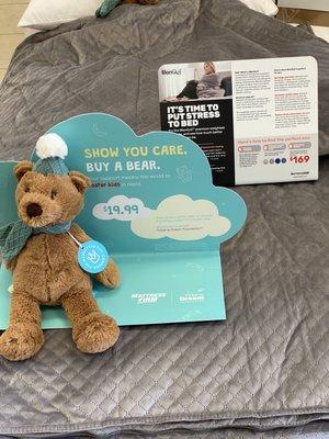 Weighted blanket and bear donations for Foster Kids.