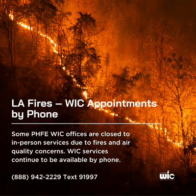 Los Angeles Wildfires - WIC Appointments by Phone