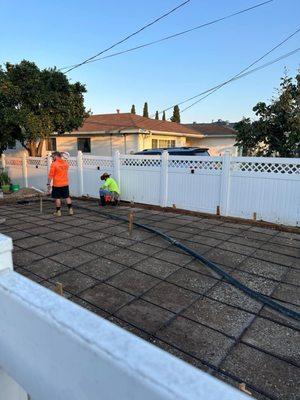 Prep for concrete pour (framing & rebar)