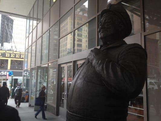 The quickest way to find Drago: Enter the bus terminal between the statue of Ralph Kramden and the corner store, then go up!