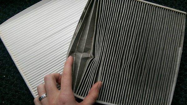 The difference between a new and used cabin air filter - this filters the air YOU breathe inside your vehicle