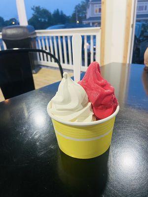 Vanilla custard and pomegranate dole whip