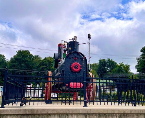 Steam engine out front