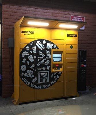 Amazon Locker outside of the store. Very convenient but best to go in daytime