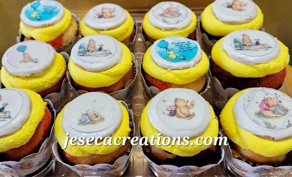 Vintage Pooh bear Neapolitan cupcakes