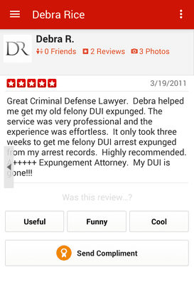 FAKE YELP REVIEW BY DEBRA