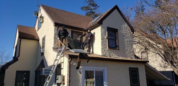 West Hempstead changing skylight and adding drip edge to gutters