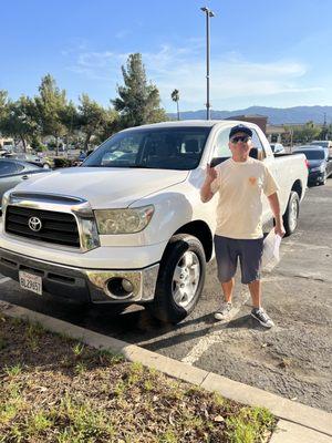 Customer ready to take his new truck to work