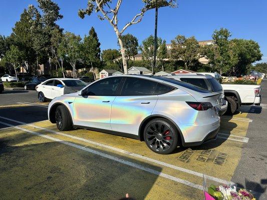 Wrapped in rainbow metallic