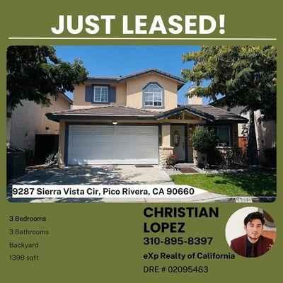 Just leased in Pico Rivera !