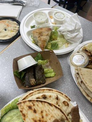 Gyros & Spanakopita Plate 4 Hand Rolled Dolmades