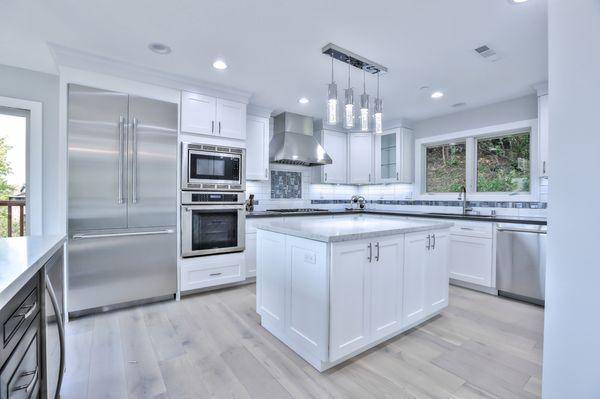 custom lighting inside an entire home and kitchen remodel