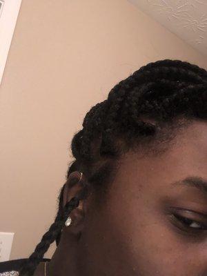 My braids are hanging by a thread literally!