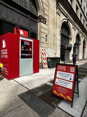 Cute storefront for takeout and pick up