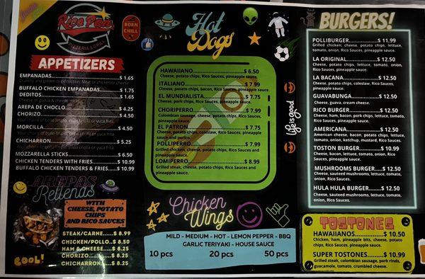 The new menu