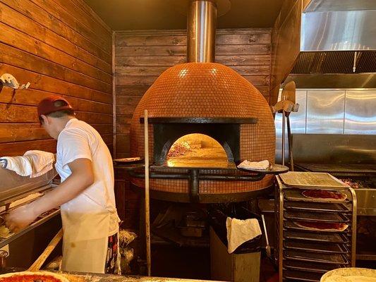 One of the wood burning ovens