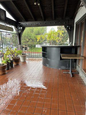 Wet patio view