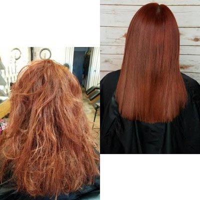 Keratin Treatment to loosen the curl and get rid of Frizz!!