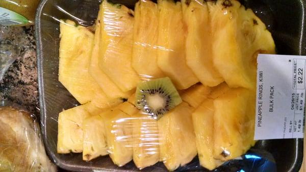 Sliced pineapple from the produce section only $2.22