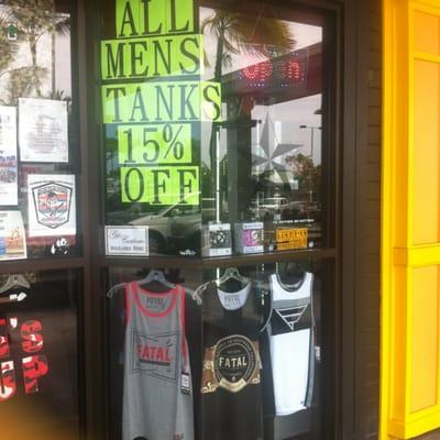 All men's tank tops are on sale now