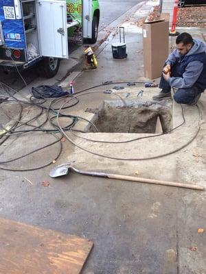 Sewer Line Replacement by Pipe Burst Method