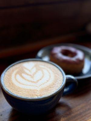 Cappuccino and Blueberry Doughnut!