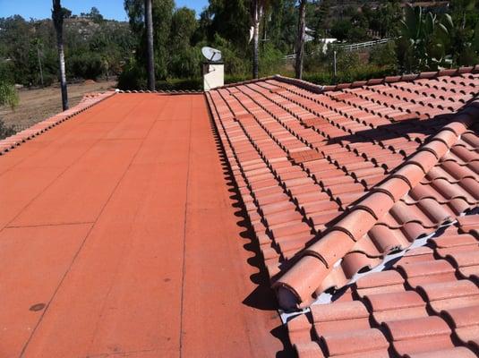 Reroof Poway New Eagle Tile and Torch-on roof