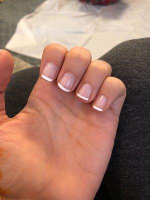 Uneven French manicure