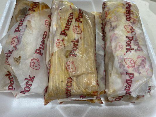 1/2 dozen pork & chicken tamales