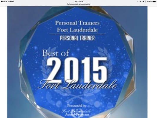 The Best of Fort Lauderdale 2015 for a Personal Trainer