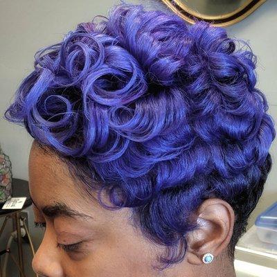 Custom hair color and cut on natural hair