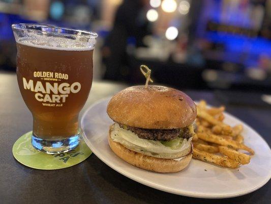 Cheese burger with a recursion beer