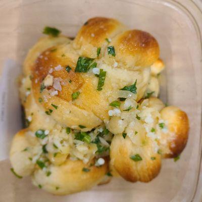 Yummy but oily - garlic knots!