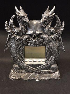 Dragon and Skull Alarm Clock. Unique gift for anyone! Won't find this anywhere else, except GratefulJ's!