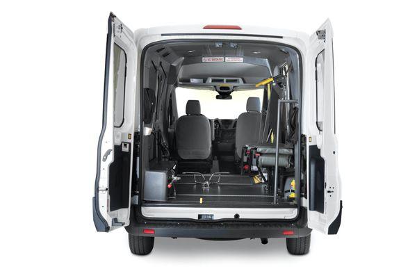 Ford Transit 150 - Extended Length - Side Entry Wheelchair and Gurney Accessible Van