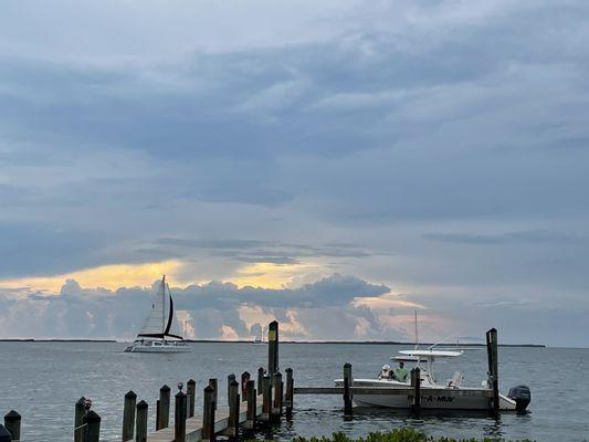 View of the bay from our outdoor table