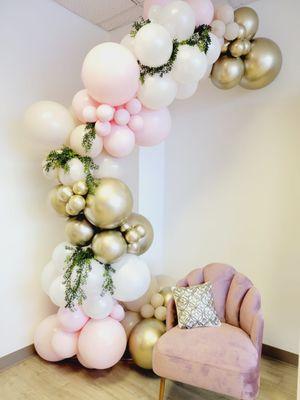 Organic Balloon Garland with greenery